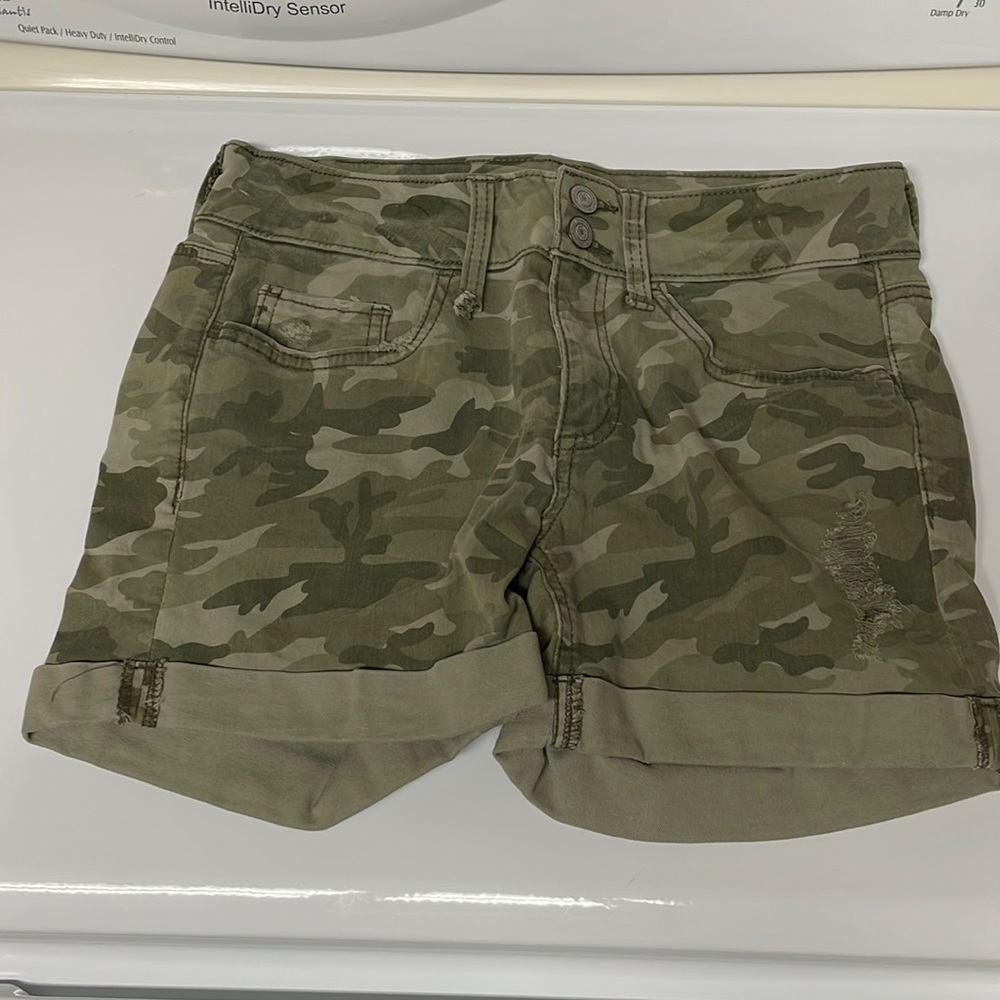 SO Camo Green Jean Shorts